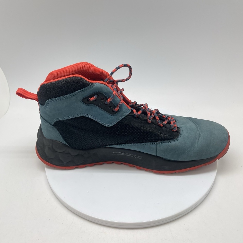 Timberland Boots Mens 11 Solar Wave Mid Chukka Blue Leather Suede Lace Up Casual - Picture 6 of 10
